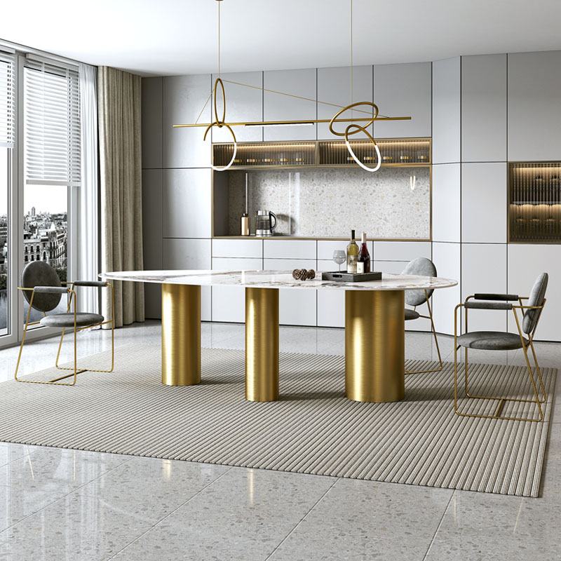 鹅蛋椭圆形水滴形微晶石奢石餐桌