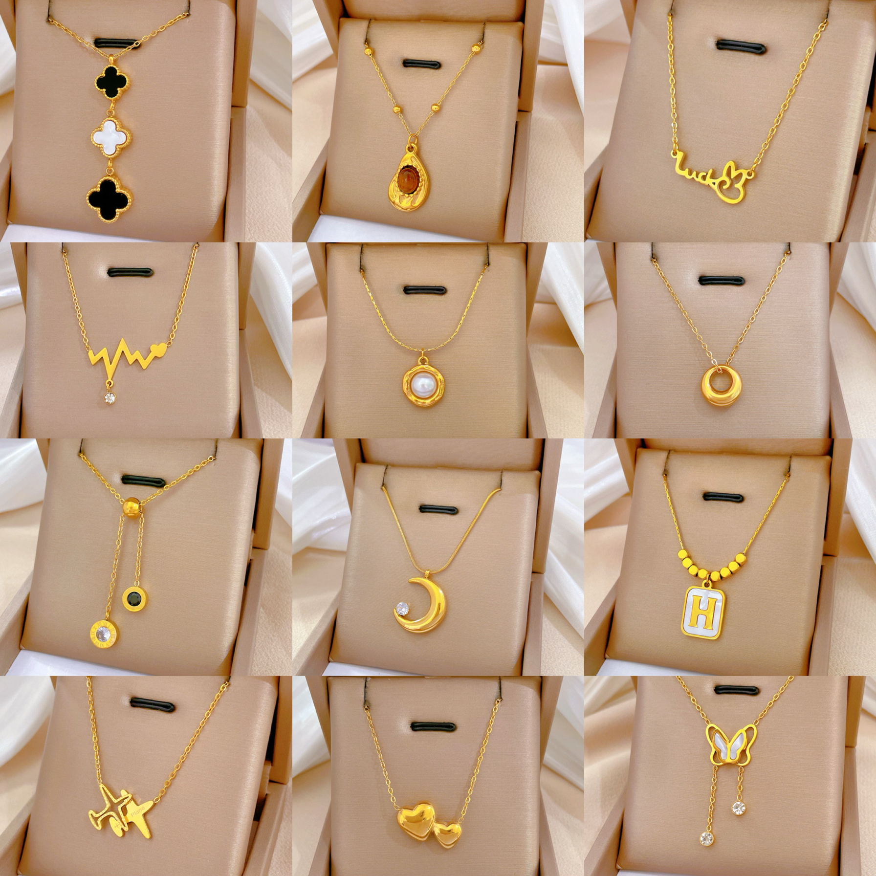 【通体钛钢】1不掉色不过敏气质个性简约钛钢项链女锁骨链毛衣女