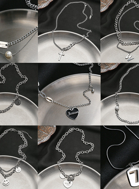 【通体钛钢】2不掉色不过敏简约卫衣链男士项链百搭潮女士锁骨链