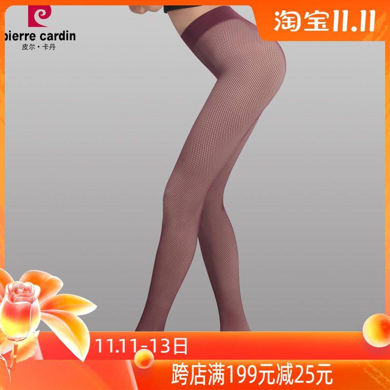 秋冬新款黑网显瘦女袜无缝网格提花透色加厚双层踩脚/九分/连裤袜