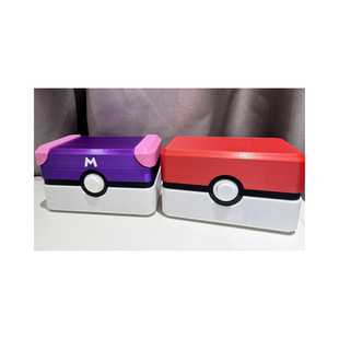 3D打印宝可梦精灵球长方形收纳盒加傲乐盘卡盒36张容量桌面整理