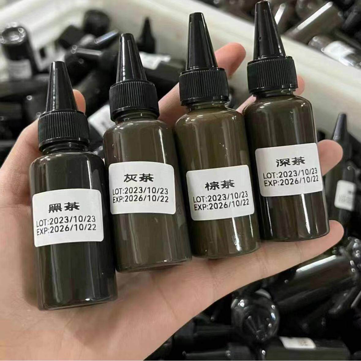 美博会新品茶色系列纹绣色料半永久雾眉线条眉色乳纯植物