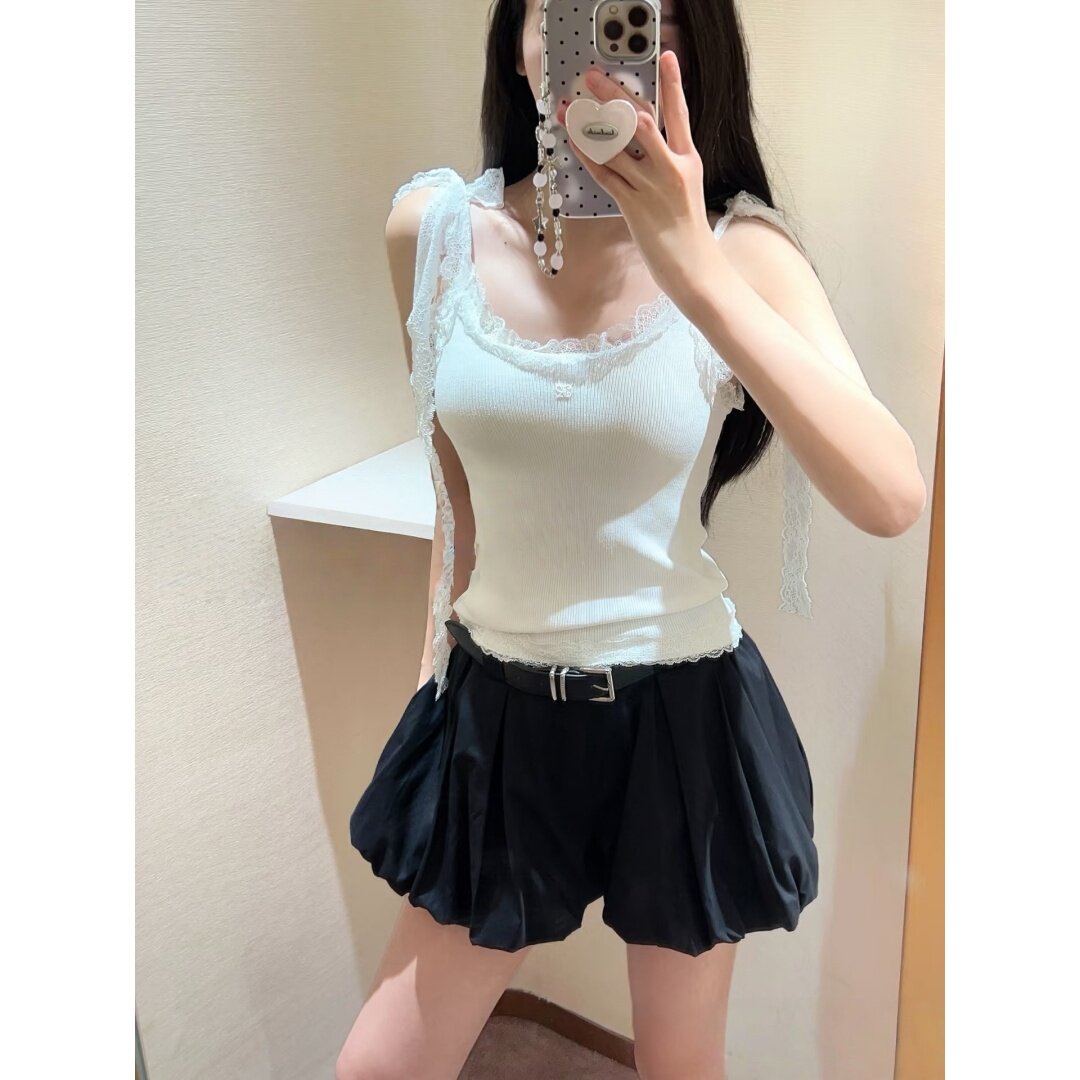 JR 专柜正品 2026夏季新款 蕾丝拼接甜美气质针织吊带 XSJ3N051
