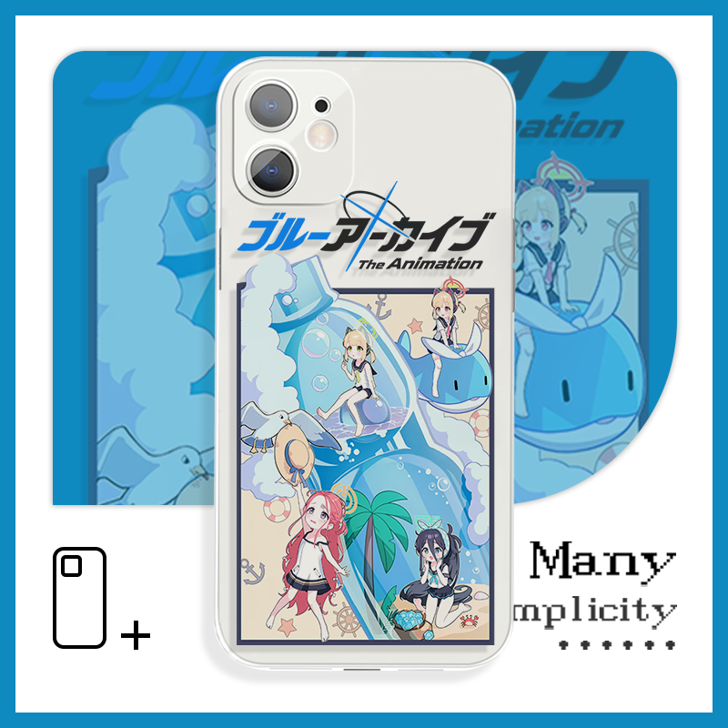 碧蓝档案海滩漂流瓶少女心苹果手机壳xr适用于苹果13Pro小米12vivoy59s荣耀90红米k40iQOO14华为p60一加12pro