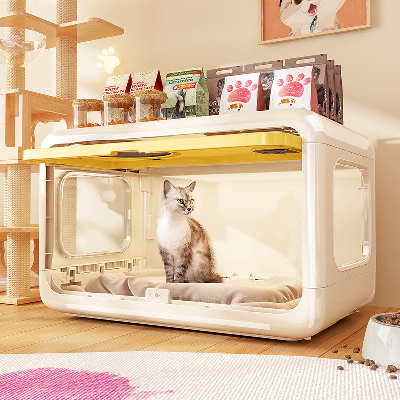 宠物猫窝室内透气方形四季通用易清洁多功能储物猫屋大空间可躺平