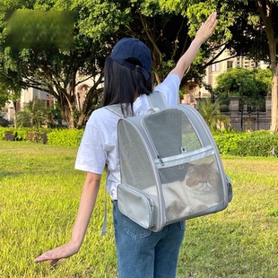 两只猫咪大容量外带包夏天狗狗书包 宠物背包外出双肩便携透气装