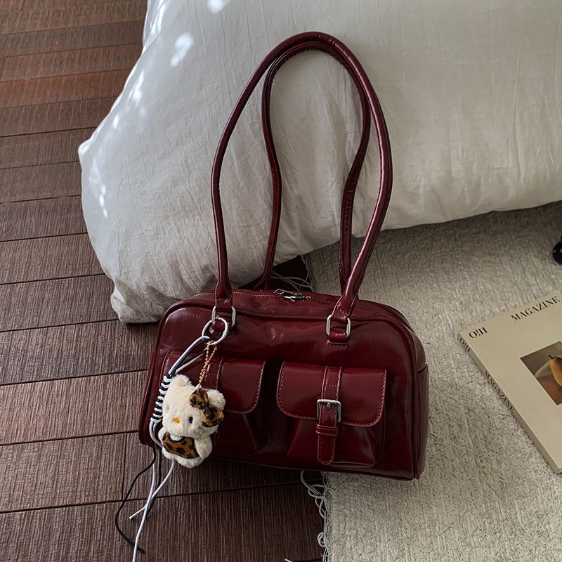 时尚新款大容量单肩爆款保龄球包腋下包包复古高级通勤手提枕头包