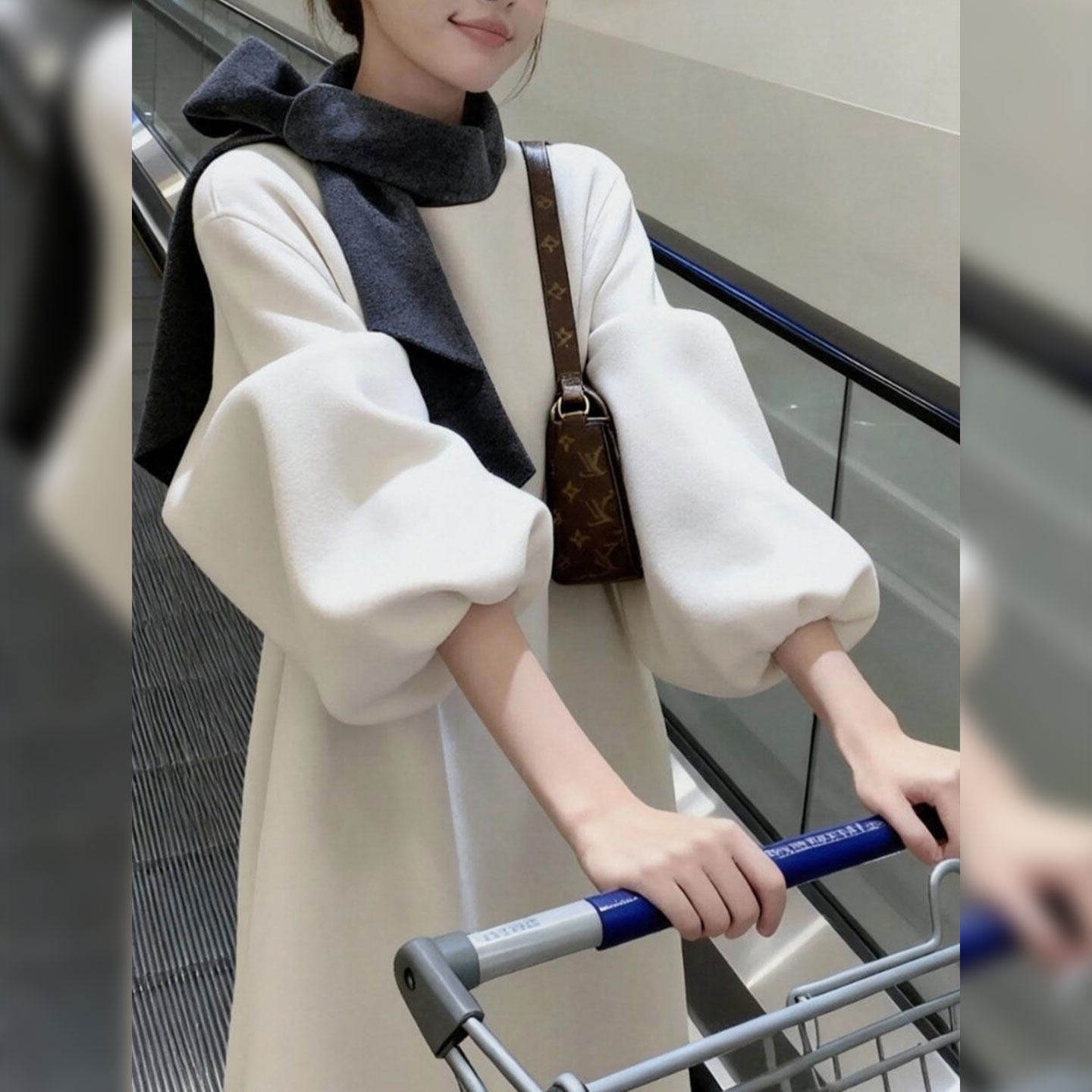 外贸撤回新款气质白色连衣裙温柔风减龄高级感中长款时尚长袖女装,女装/女士精品,大码内搭,淘宝优惠券,粉丝福利购,淘宝优惠卷