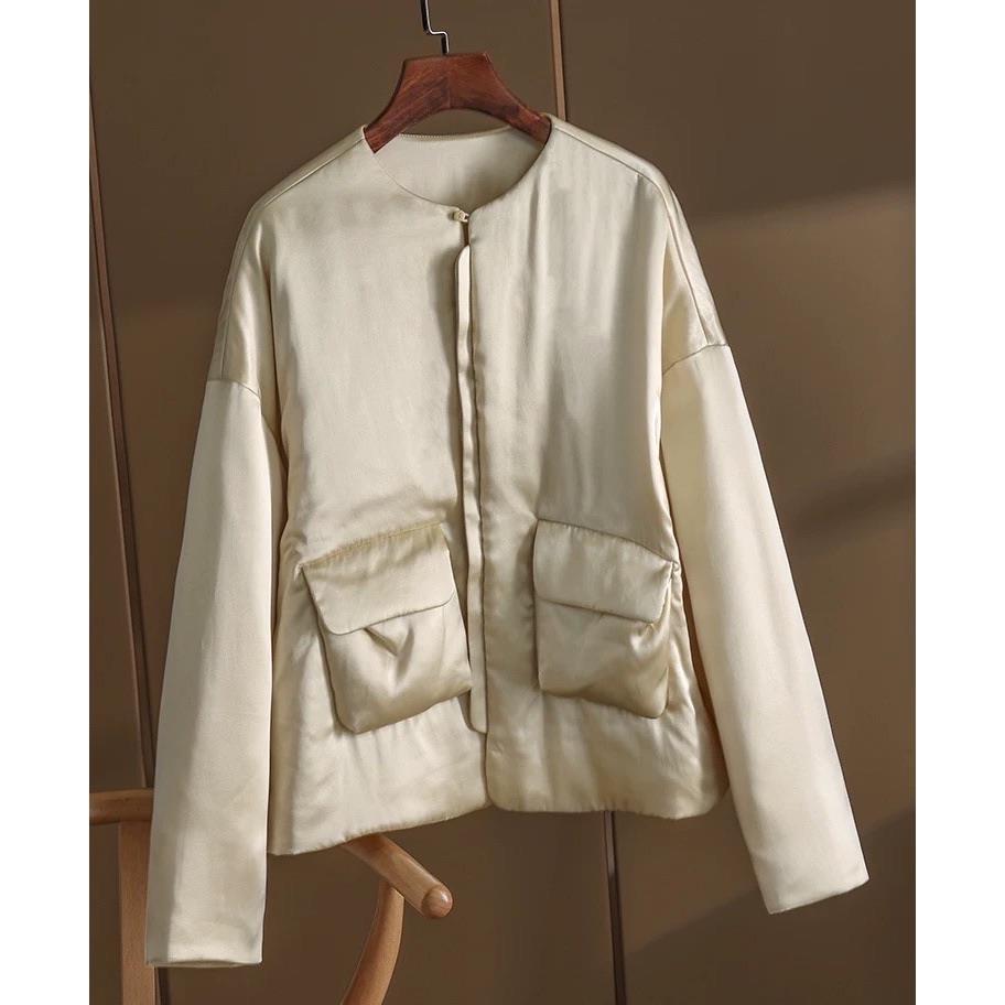 太高气质真丝手感短款棉服