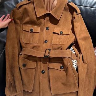 专柜撤回美拉德穿搭独特超好看时尚复古小个子卡其色猎装外套女