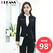 职业装 OL面试正装 女套装 商务大码 美容师工作服西服 修身 秋冬新款