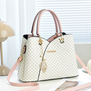 通勤手提包女2024新款 轻奢大容量单肩斜挎包女士妈妈中年女包 时尚