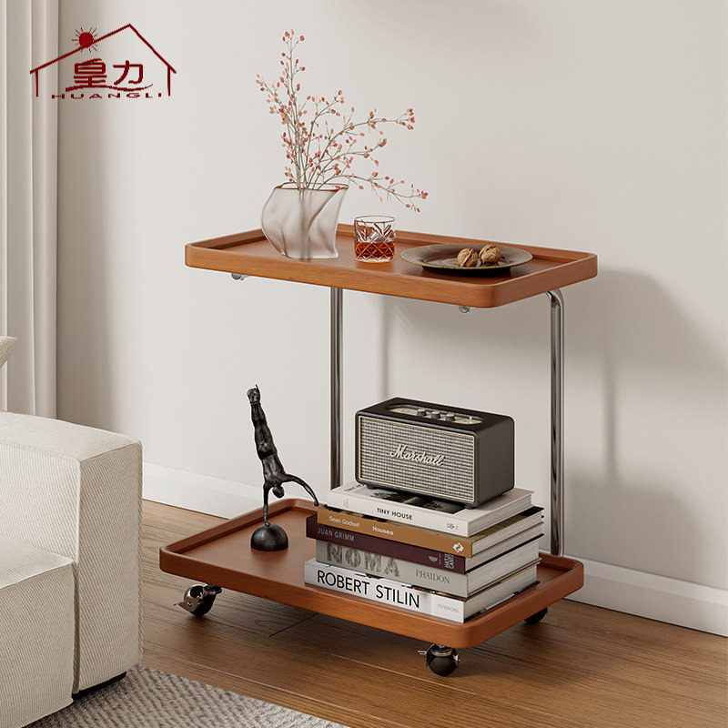 皇力实木移动边几北欧沙发边桌小推车置物架券后274元入手