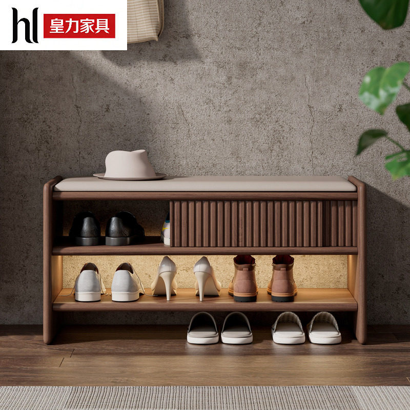 实木换鞋凳门口家用带灯长条凳入户门穿鞋凳子中古客厅简约沙发凳