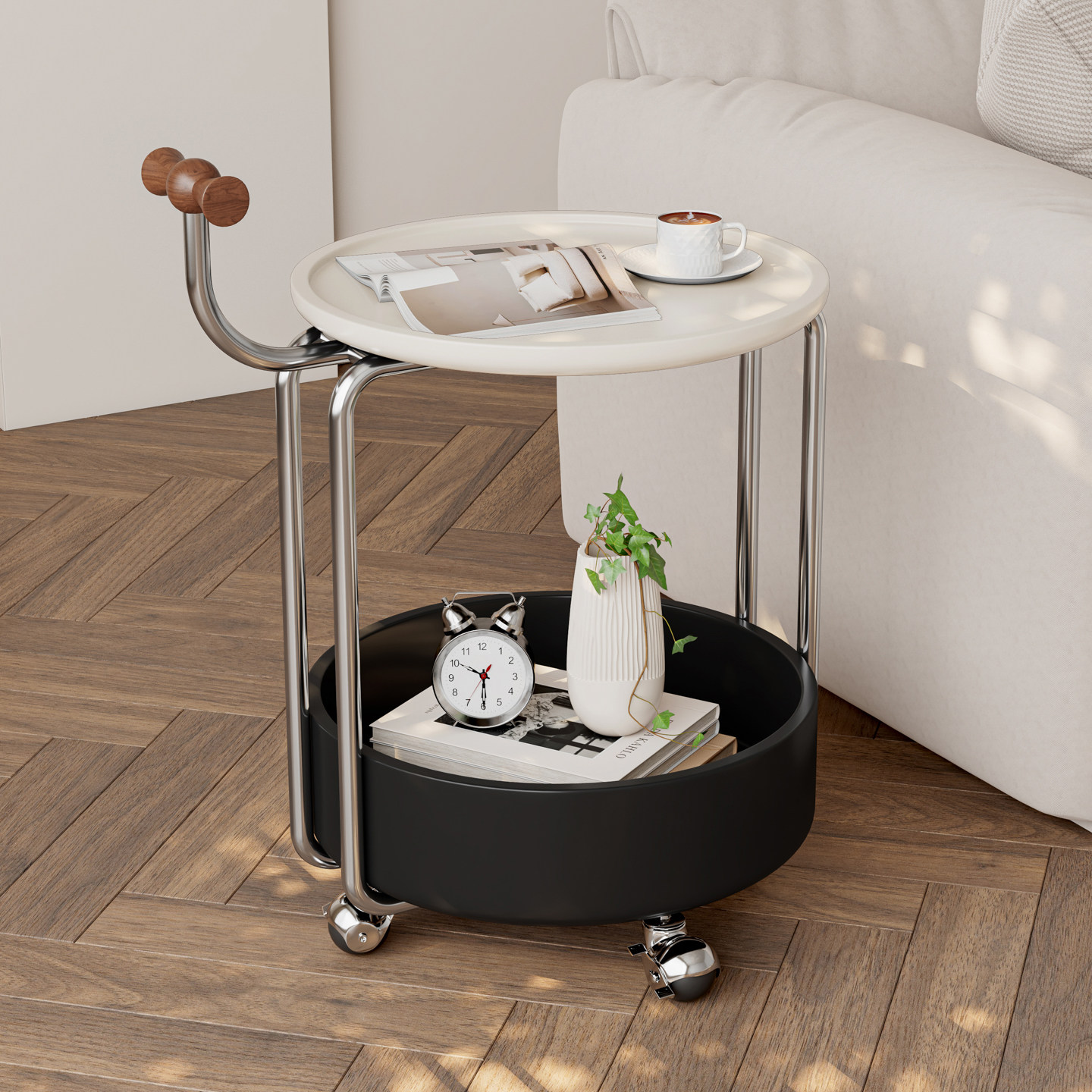 边几客厅家用沙发小户型移动推车轻奢现代简约高级感侘寂风小茶台