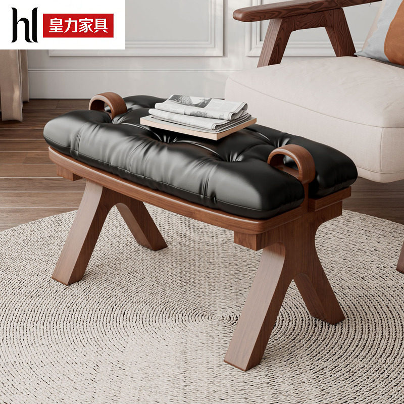 中古风马鞍造型换鞋凳图片