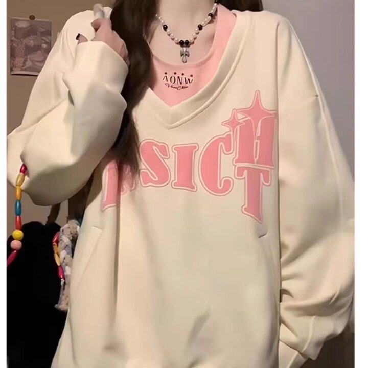 休闲百搭连帽卫衣套装女春秋新挂脖吊带韩版宽松露肩上衣两件套