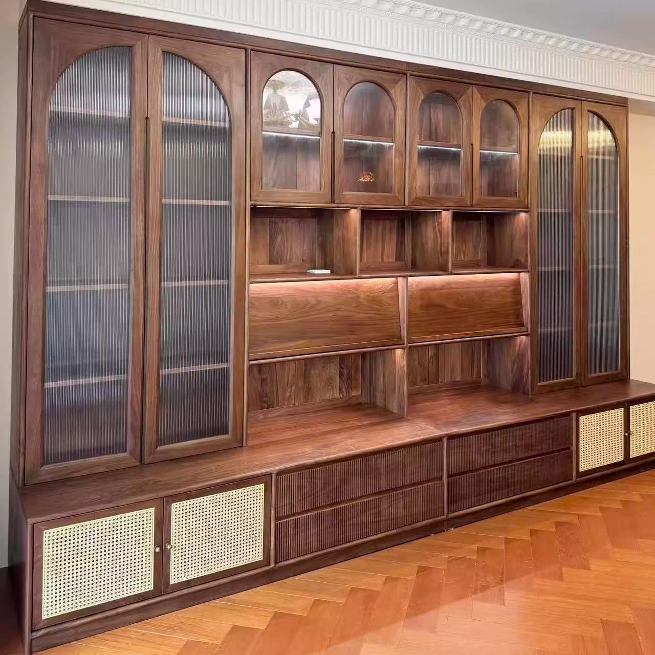 璐璐木业·落地书柜樱桃木全实木