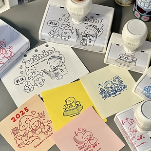 定制网点图案logo印章卡通漫画人物建筑打卡飞机盒印刷自动出油