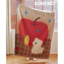 SOREMO 苹果屋毛毯毛绒毯子可爱提花办公室编织休闲毯沙发盖毯