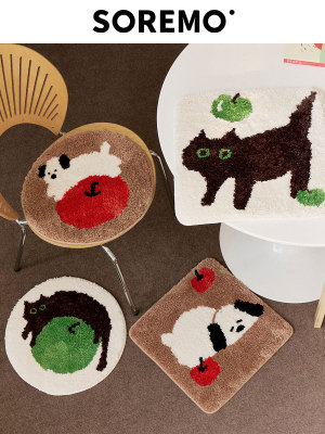 SOREMO原创插画坐垫毛绒可爱
