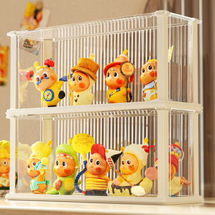 盲盒展示盒适用小野星星人系列手办收纳盒加高透明防尘潮玩摆件柜