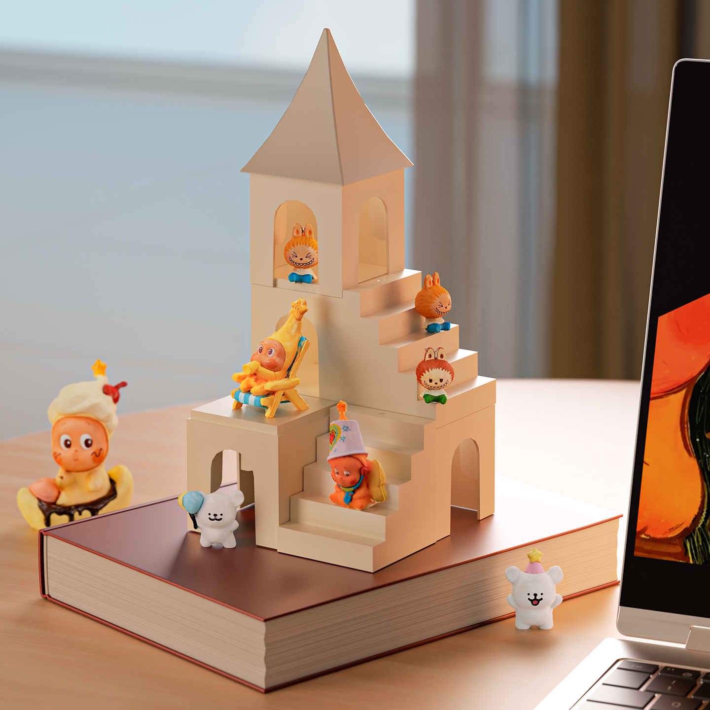 桌面盲盒展示手办萌粒摆件收纳盒