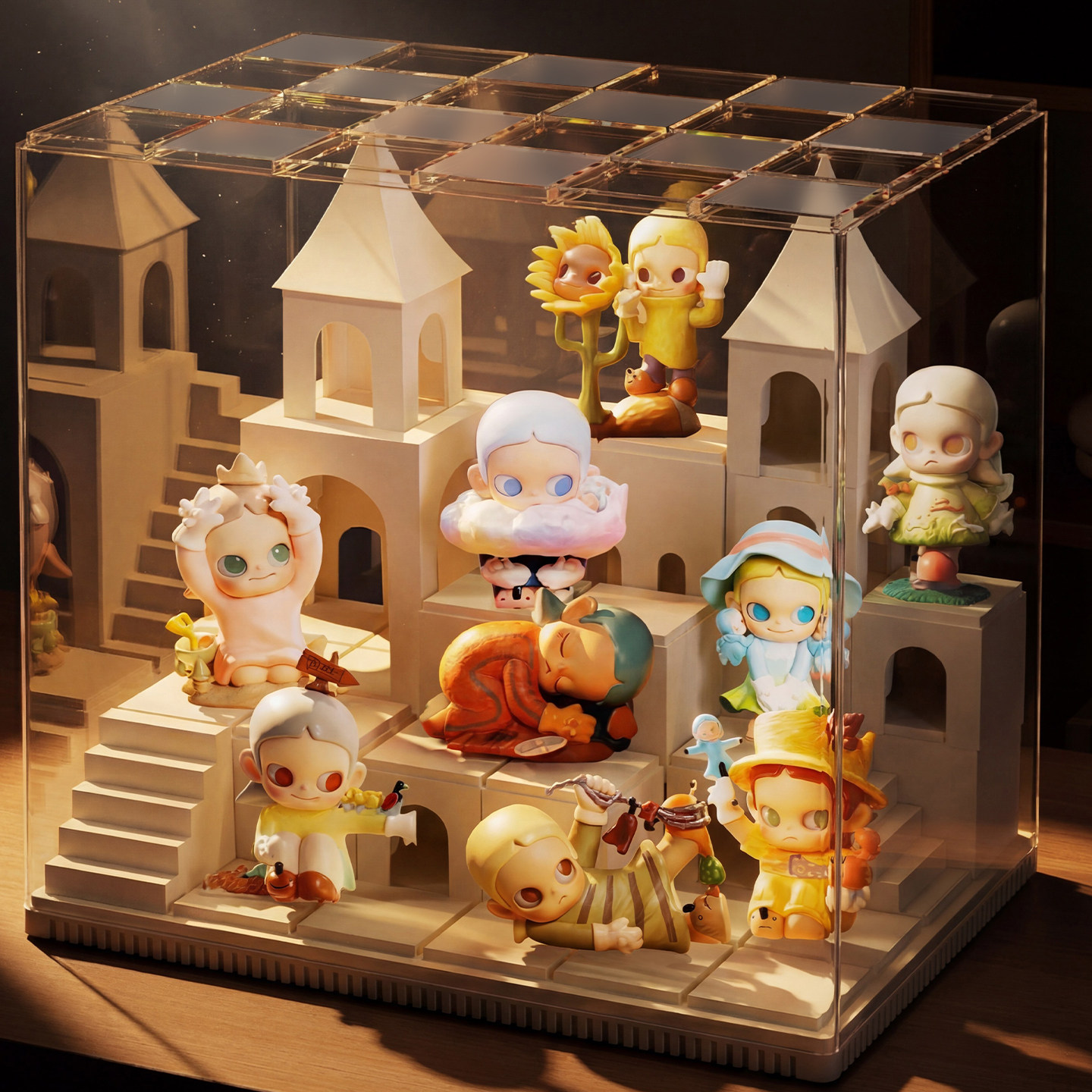 盲盒收纳盒手办造景阶梯展示柜潮玩摆件透明防尘罩泡泡玛特陈列架,收纳整理,手办收纳盒,淘宝优惠券,粉丝福利购,淘宝优惠卷