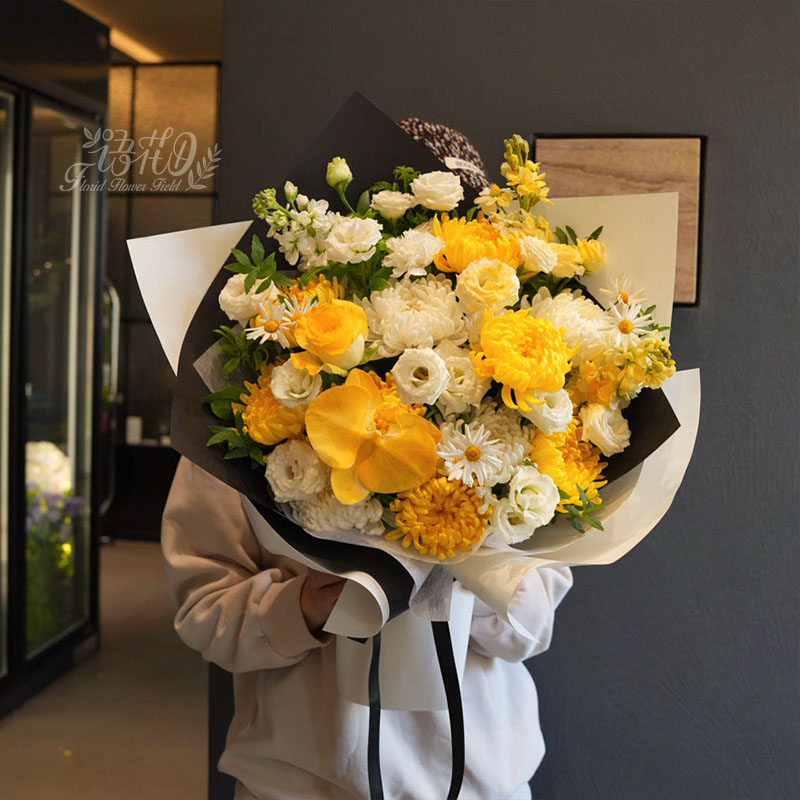 清明节菊花花束花圈祭奠扫墓哈尔追悼/奠仪用花