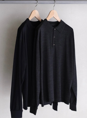 【代购】BATONER 25aw Wool polo LS 疏毛羊毛纯羊毛长袖Polo衫