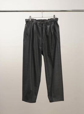 【代购】ANCELLM 25aw Beltless slacks 羊毛宽松西裤