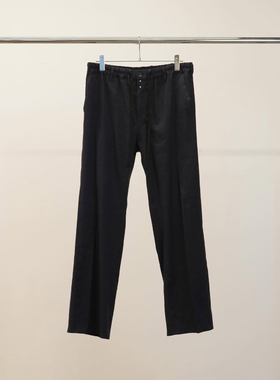 【代购】ANCELLM 26ss Shoe cut slacks 亚麻混纺微喇叭垂感西裤