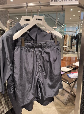 【代购】H BEAUTY&YOUTH 26ss Hby Nylon short 金属尼龙宽松短裤