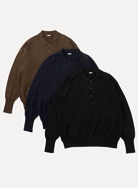 【代购】APRESSE 26ss Cotton knit LS 棉线针织Polo领长袖T恤