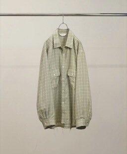 【代购】ANCELLM 26ss Check over work short人造丝破坏格纹衬衫