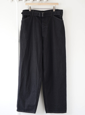 【代购】COMOLI 25aw Blackdenim belt pant 黑色牛仔腰带牛仔裤