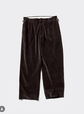 【代购】UNLIKELY 25aw Corduroy 2P trousers细灯芯绒双褶工装裤