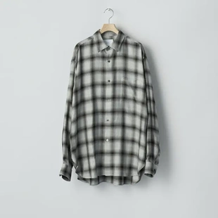 【代购】SSSTEIN 25aw Down pat shirt 天丝混纺格纹阔型衬衫
