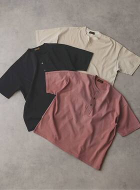 【代购】JS HOMESTEAD 26ss Henly neck tshirt做旧亨利领短袖T恤