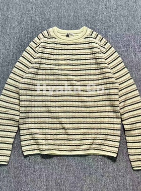【现货】AURALEE 25aw Rib knit po 克什米尔羊毛混纺条纹针织衫
