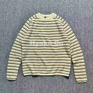 25aw AURALEE Rib knit 克什米尔羊毛混纺条纹针织衫 现货