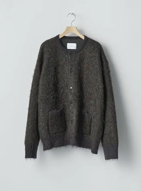 【代购】SSSTEIN 25aw Knit cardigan 马海毛提花圆领针织开衫