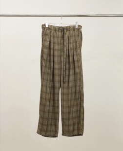 26ss ANCELLM Check blet 格纹垂坠腰带宽松西裤 slacks 代购