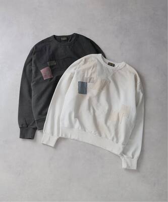 春夏新款补丁做旧圆领卫衣