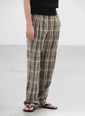 【代购】AURALEE 26ss Check 2P slacks 130羊毛格纹双褶休闲西裤