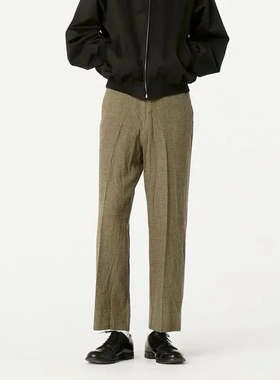 【代购】HERILL 25aw Saxony trousers 纯羊毛千鸟格毛呢休闲西裤