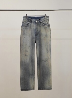【代购】ANCELLM 26ss 01 5P Denim pant 直筒中宽水洗染色牛仔裤