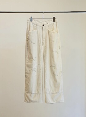 【代购】ANCELLM 26ss Doublekeen pant 丝绸混纺双膝工装裤