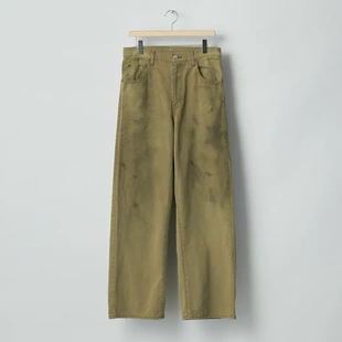 【代购】SSSTEIN 26ss Oxford vintage pants 硫化染做旧直筒宽裤