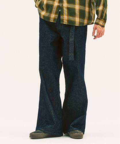 春夏新款店铺限定腰带直筒牛仔裤